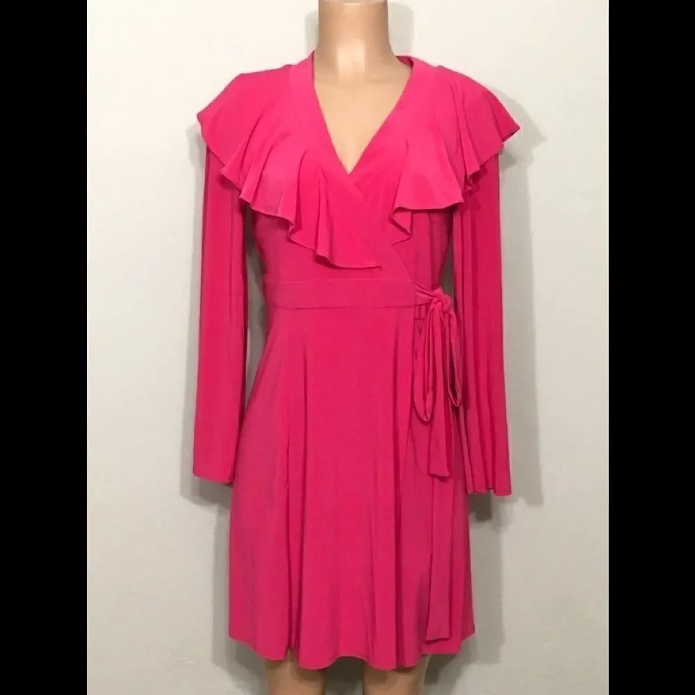 Taylor fuchsia pink wrap dress. NWOT